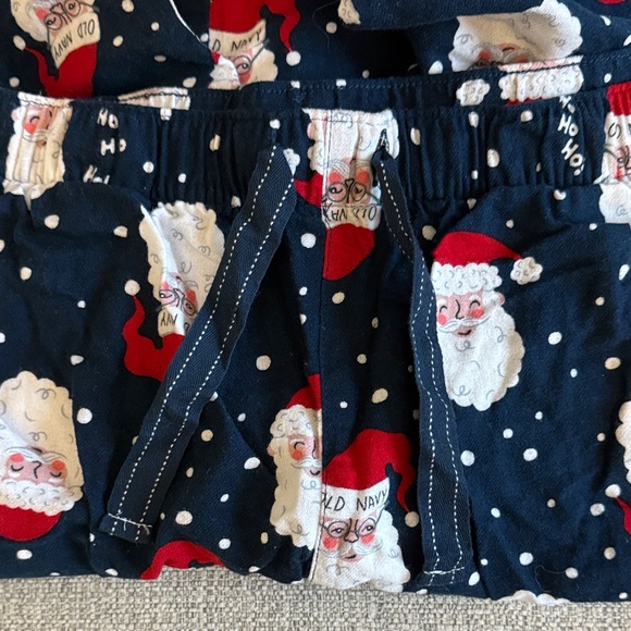 Old Navy Santa Print Pajama Pants - Navy and Red - Picture 3 of 5